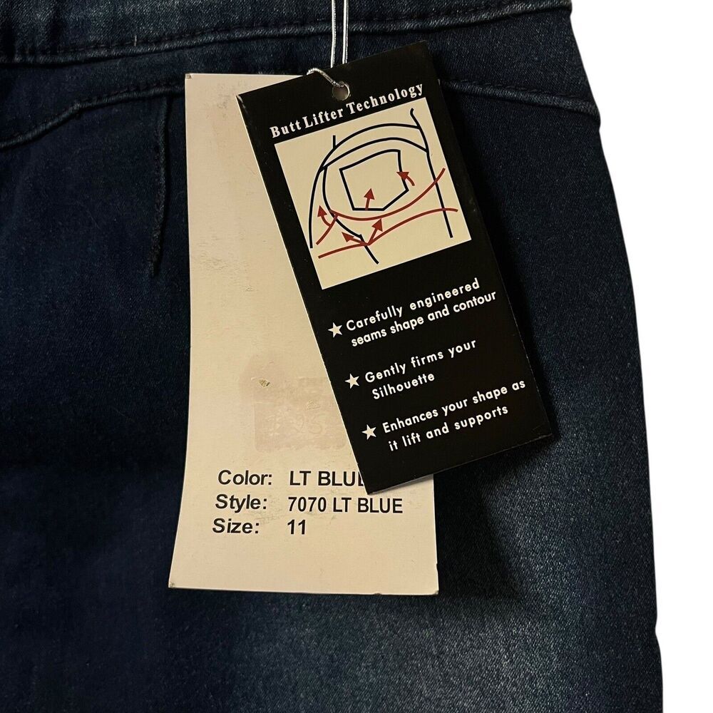 Danesi Jeans High Waist Butt Lifter Skinny Jeans Rhinestone Embellished Size 11 - Picture 8 of 15